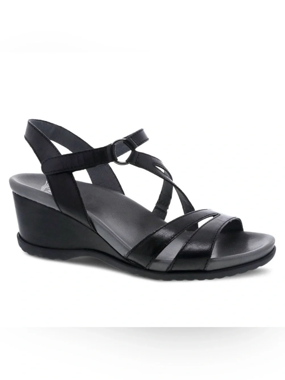 Dansko Addyson Wedge Sandals Black Women's Size 42